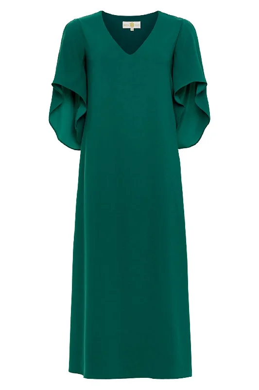 Sophisticated Outfits Meredith Midi Dress In Peacock