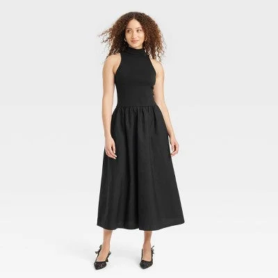 Chic And Comfortable Open Box - Women's Maxi A-Line Dress - A New Day Black S