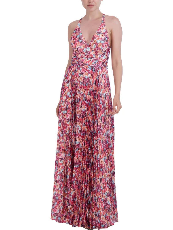 Bold Fashion Womens Chiffon Floral Maxi Dress