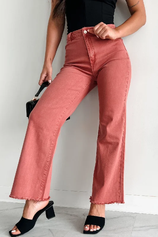 Style Beyond Borders Azriel High Rise Straight Leg Zenana Jeans (Cabernet)