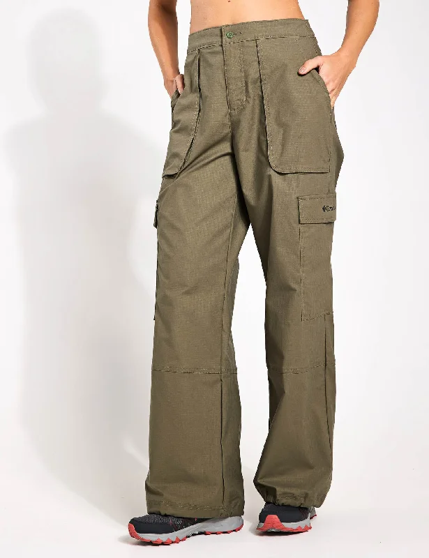 Women's High Street Fashion Brea Falls Cotton Ripstop Pant - Stone Green