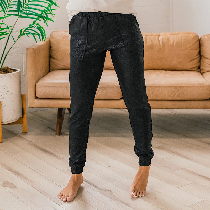 Timeless Classics Black Shimmer Lounge Joggers