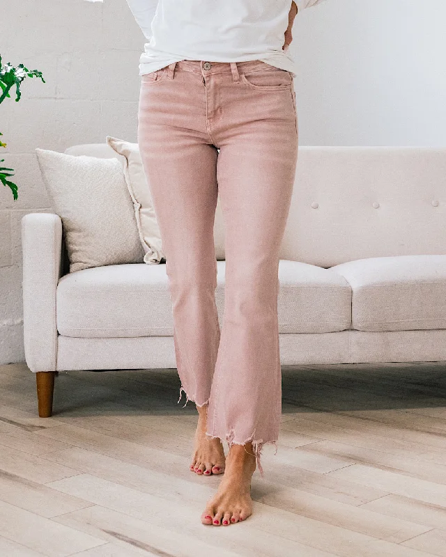 Unleash Your Fashion Vervet Light Coral Crop Flare Jeans