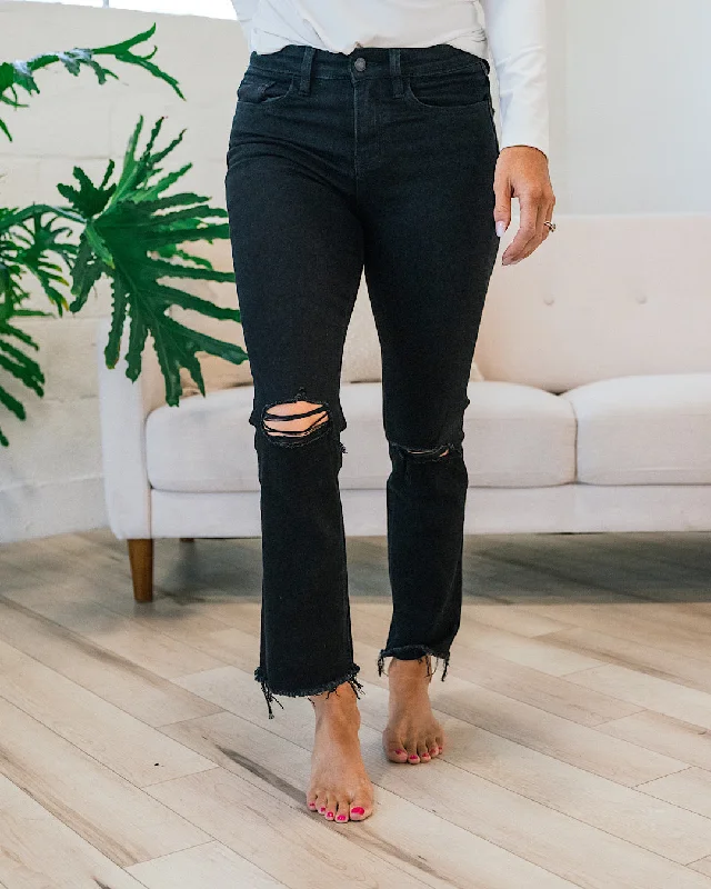 Exclusive Online Sale Vervet Tenley Black Distressed Straight Jeans